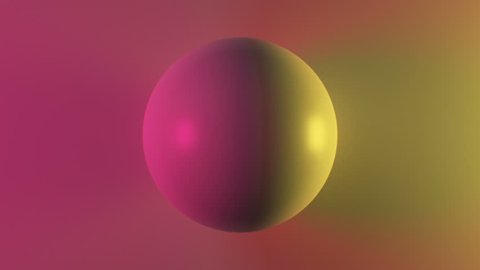 Beautiful Abstract Sphere on Surface in Multicolored Lights Looped 3d Animation. Color Globe Seamless Background in 4k Ultra HD 3840x2160.