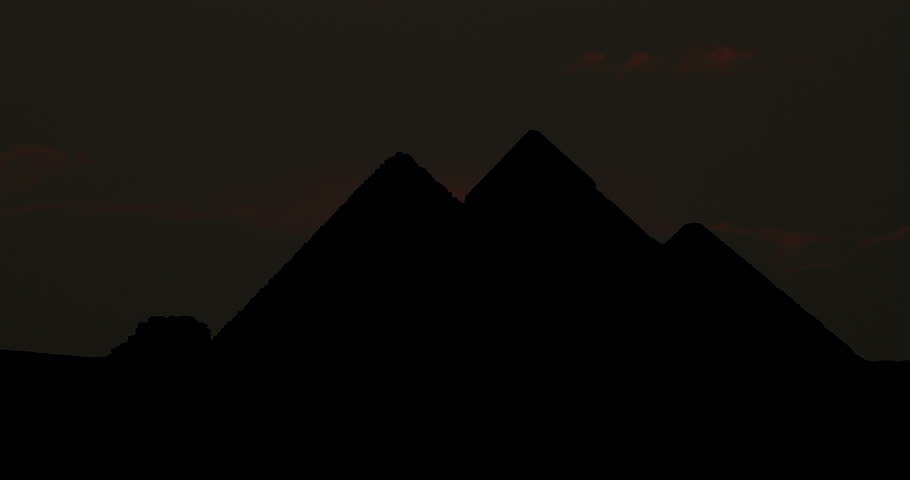 Cairo Egypt Pyramids Silhouette at Sunrise Timelapse Royalty-Free Stock Footage #1025524604