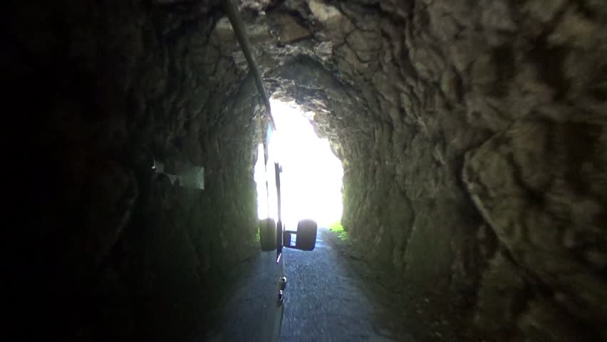 driving through tunnels on the way to mestia georgia