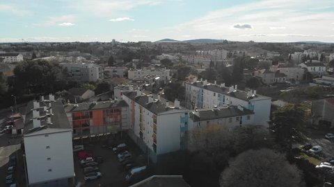 Montpellier District Figuerolles - Cité Gély Aerial Shot 