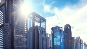 Autonomous delivery of parcels by a fleet of unmanned drones flying in a modern metropolis on a Sunny day. - Powered by Shutterstock - Get 15% off with code: PIKWIZARD15