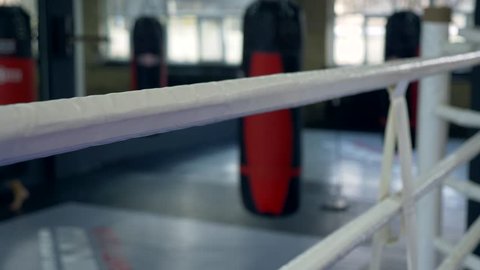 Background Boxing Ring Ropes Blurred Punch Stock Footage Video (100% ...