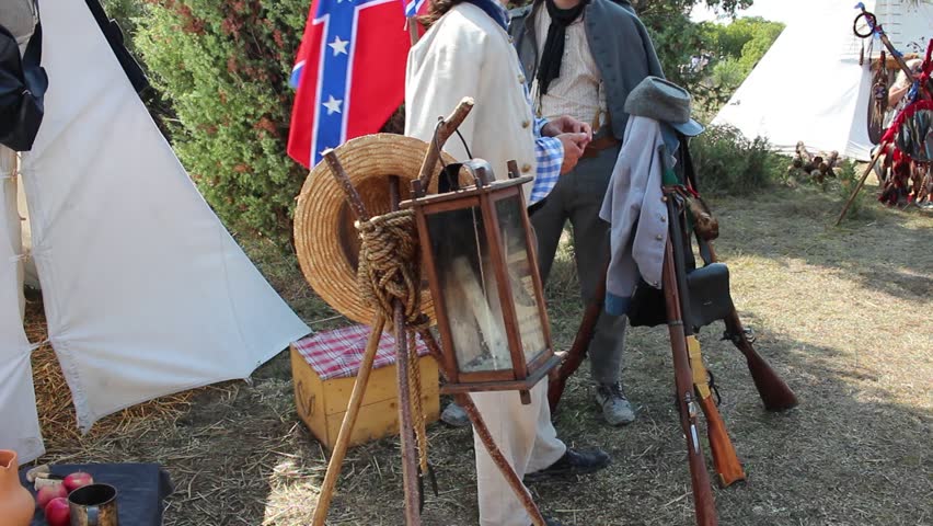 Pervomay / Russia - september 16 2018: Battle flag of the Confederate States. Confederate States of America in the Eastern Theater of the American Civil War