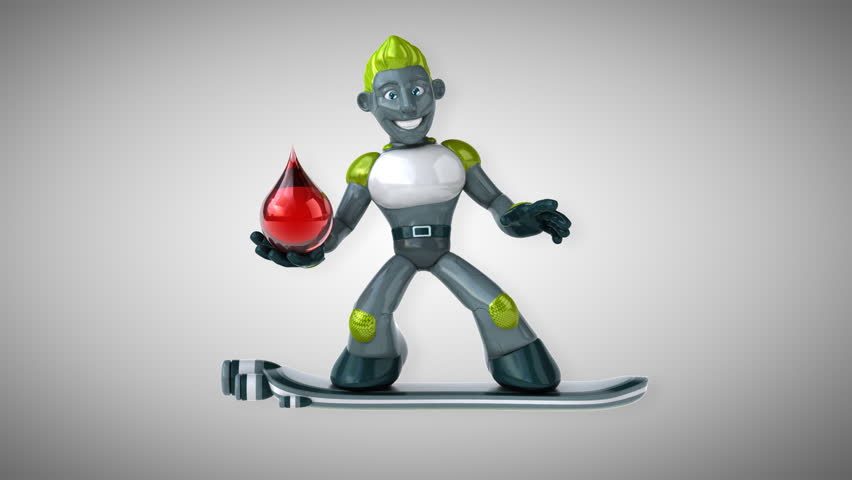 Robot surfing - 3D Animation