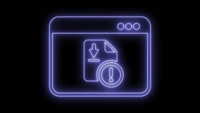 Alert for file download. Animated symbol icon 4K. Neon effect, linear and alpha channel. - Powered by Shutterstock - Get 15% off with code: PIKWIZARD15