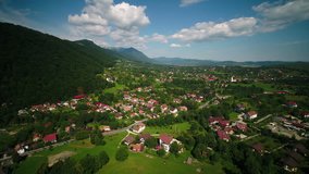 Aerial Romania Bran Castle Dracula June 2018 Sunny Day 15mm Wide Angle 4K.
Aerial video of Bran Castle in Romania on a beautiful sunny day with a wide angle lens.
