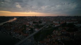 Aerial Portugal Porto June 2018 Sunset 15mm Wide Angle 4K.
Aerial video of downtown Porto in Portugal during a beautiful sunset with a wide angle lens.