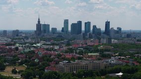Aerial Poland Warsaw June 2018 Sunny Day 90mm Zoom 4K.
Aerial video of downtown Warsaw in Poland on beautiful sunny day with a zoom lens.