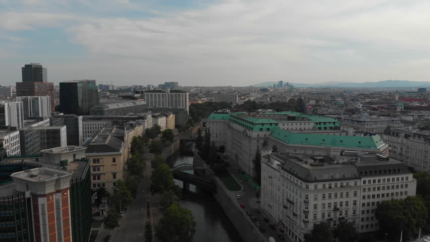Aerial Austria Vienna June 2018 Sunny Day 
Aerial Video of Vienna Austria city center on a sunny day.