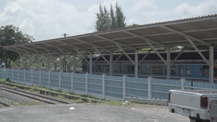Train Leaving Lampang Thailand, Railway Station