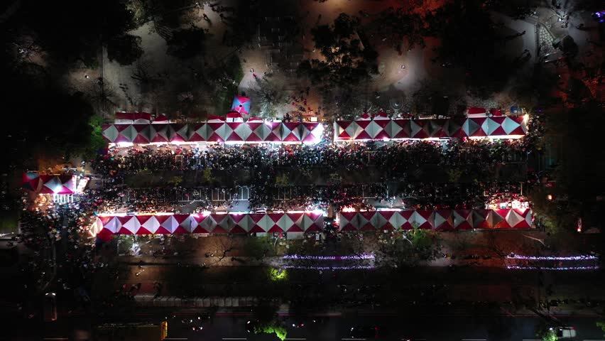 Aerial picture of Taiwan night market