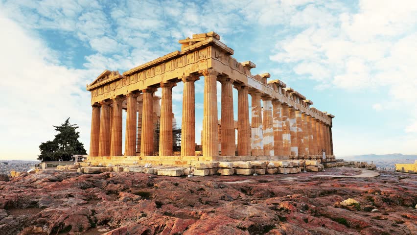 Parthenon on Acropolis, Athens, Greece - Time lapse
