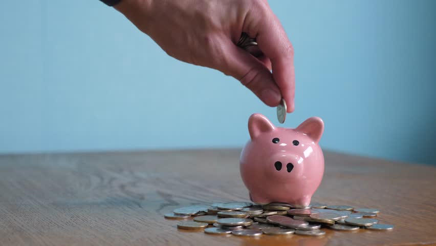 standing piggy bank