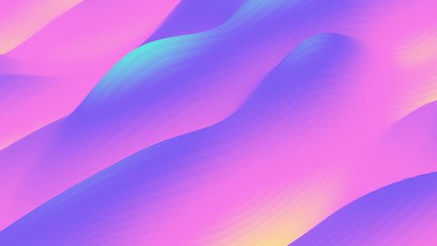 Looped animation. Abstract colorful wavy background in bright rainbow colors. Modern colorful wallpaper. 3d rendering.