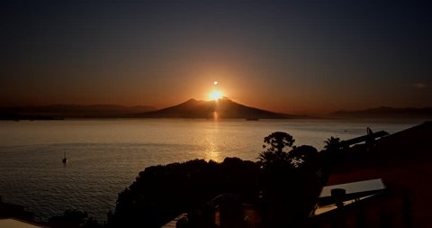 Sunrise over the volcano Vesuvius