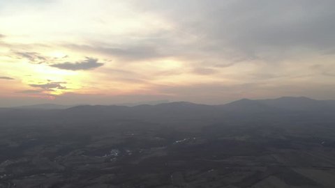 Deli Jovan and Stol mountains before dawn 4K drone video