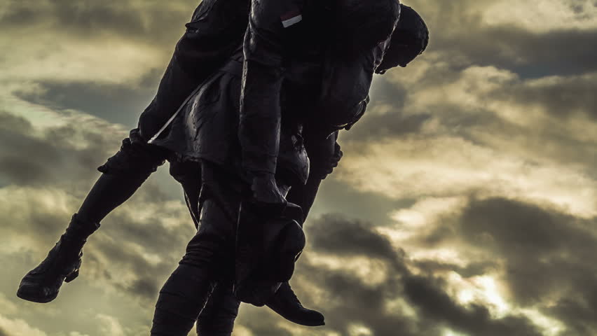 Timelapse symbol of Australia armed forces engaged on westren front during world war one : Fromelles, France, australian memorial