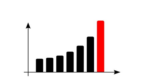Data report bar graph animated. Grow or success profit diagram concept Video de stock