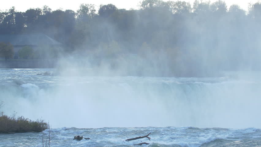 Cloud of mist rising at Niagara Falls, Canada
