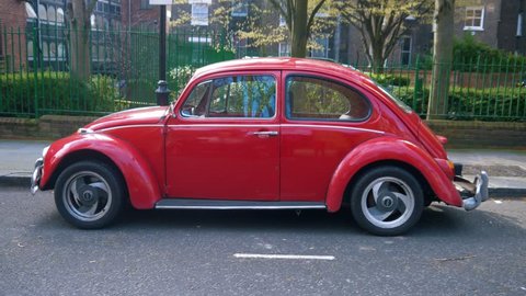 LONDON, UK, MARCH 9 2019: Red VW Kaefer