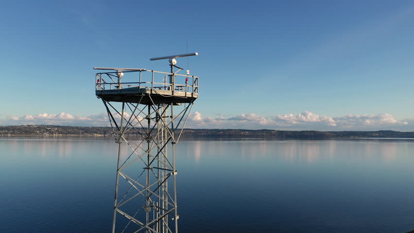 Radar Weather Station Tower Puget Sound Washington USA