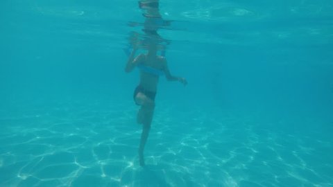 woman underwater big breasts floating under Stock Footage Video (100% ...