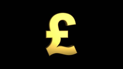 Rotating 3D Pound currency symbol