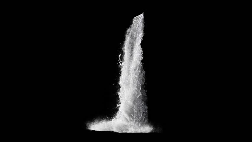 waterfall texture seamless loop, 4k, isolated on black with alpha and separate foam layer Royalty-Free Stock Footage #1025747765