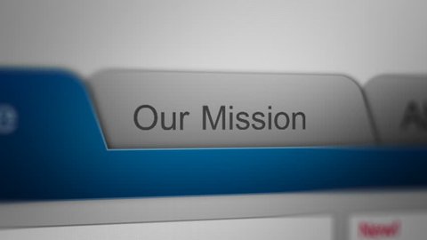 Mouse Cursor Choosing "Our Mission" Tab Category For Web/Blog.
