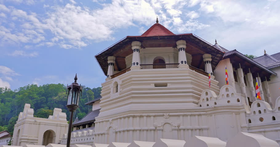 Buddhist temple in Kandy town Sri Lanka. Buddha Sacred Tooth Relic cultural heritage also known as Sri Dalada Maligawa