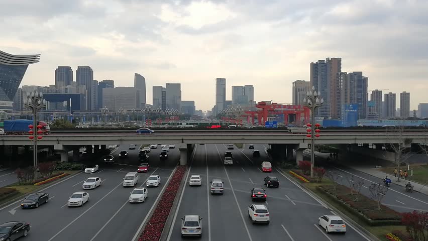 Main road in downtown Chengdu. Chengdu is the fastest growing city in South West China. Supported by Xi Jinping, Chengdu will build the silicon valley of China at Tianfu New District.
