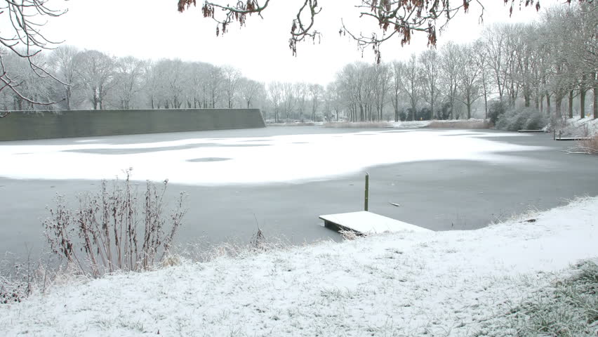 Winter scenery in Belgium : Ypres city nature surrounding after snow fall
