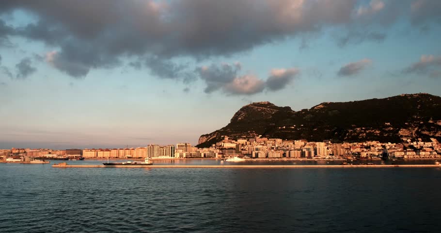 Gibraltar rock view from cruise ship