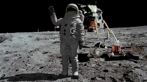 Astronaut Walking On The Moon Stock Footage Video 100 Royalty Free Shutterstock