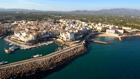Tarragona. Drone in Ametlla de Mar. Catalonia. Spain. 4k Video