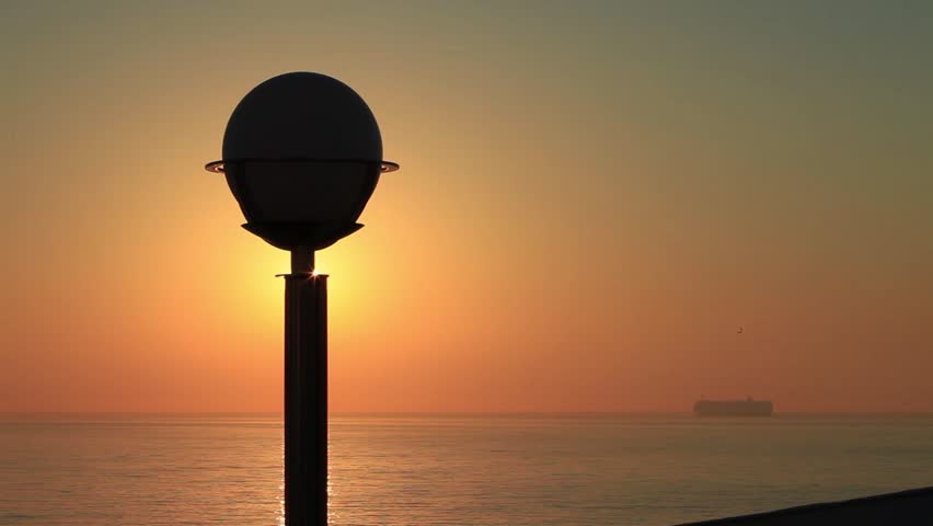 Sunshine on the sea. View from ferry.