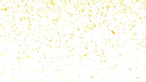 Abstract background with Confetti Particles Simulation Gold on White Background