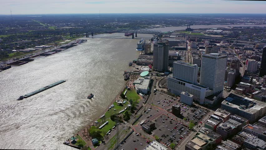 Aerial view of New Orleans French Quarter