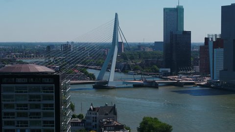 Aerial Netherlands Rotterdam June 2018 Sunny Day 
Aerial video of downtown Rotterdam in the Netherlands on a beautiful sunny day with a zoom lens.