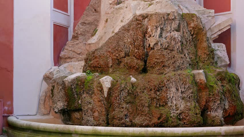 Glitch effect. Fountain at Palazzo Barberini. Rome. Italy, Rome, Italy