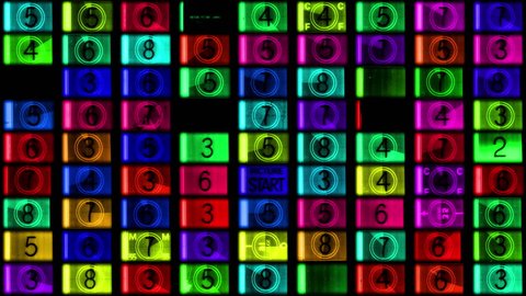 number sequence pattern made from film leader universal countdown numbers