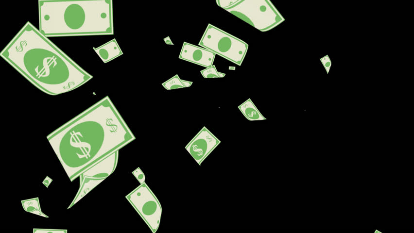 Cartoon Money Falling Dollars Financial Stock Footage Video (100%