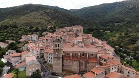 Mosset, France, a Small Mountain Village in the Pyrenees-Orientales in the South of France by Drone