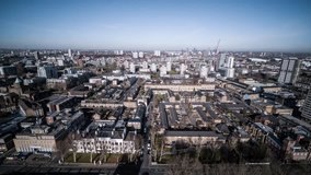 Aerial View of London, East London, Stratford, Bromley, Hackney, Poplar, Bow, Barking, United Kingdom
