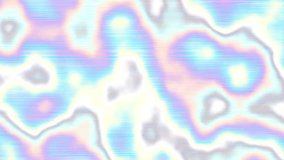 Moving random blur and wavy holographic surface. Psychedelic animated background. Transform abstract curved shapes. Looping footage.