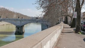 Glitch effect. Ponte Mazzini. Tiber, Rome, Italy