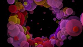 Abstract colorful digital kaleidoscopic loopable motion graphic background. Futuristic loop psychedelic hypnotic backdrop