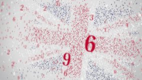 Flag of GREAT BRITAIN being composed with numbers. Conceptual 3D animation - Powered by Shutterstock - Get 15% off with code: PIKWIZARD15
