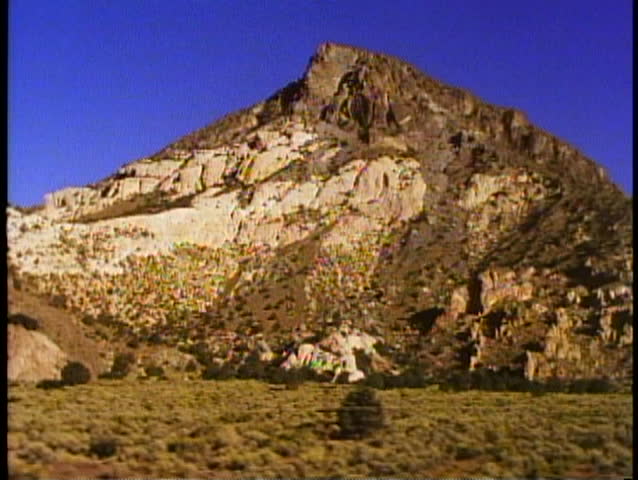 WESTERN UTAH, 1994, Amtrak streamliner train, POV pass mesa in the Utah Desert