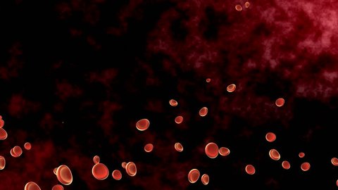 Blood cells, bacteria and virus traveling through a vein. bubble air particle under the water, science biology infection blood cell and virus concept 4K motion graphic